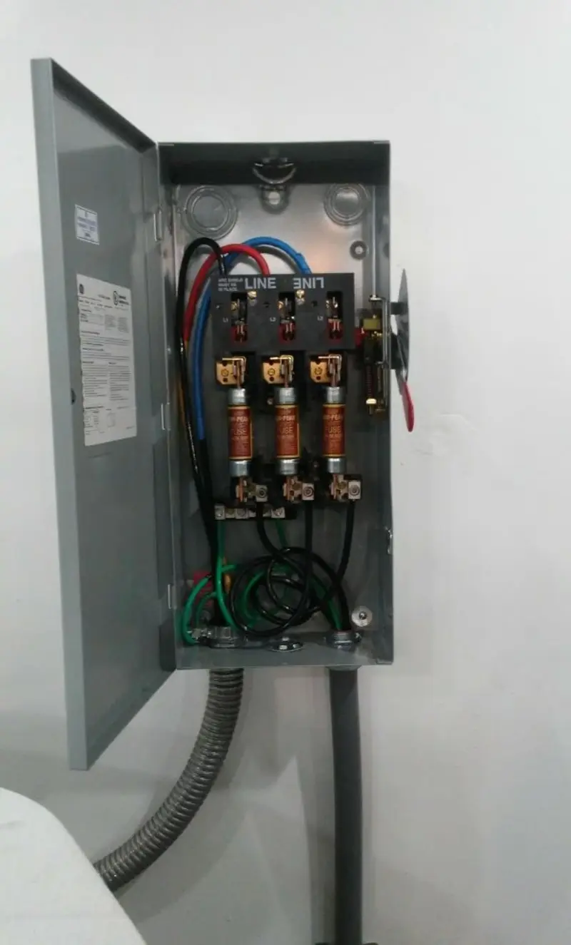 Three-phase disconnect switch installed for Electrical Wiring & Rewiring in Stratford
